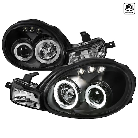 Spec-D Tuning 00-02 Dodge Neon Halo LED Projector Black LHP-NEO00JM-TM